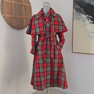 Vintage Knit Long Trench Coat